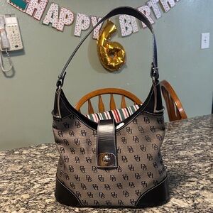 Dooney & Bourke Black and Gray Shoulder Bag